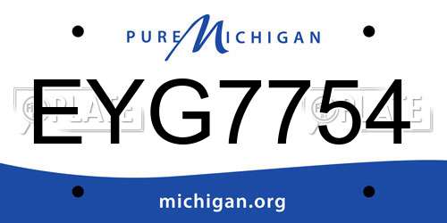 EYG7754 Michigan License Plate
