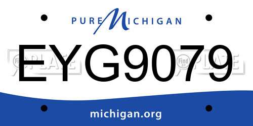 EYG9079 Michigan License Plate