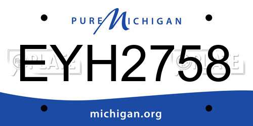 EYH2758 Michigan License Plate