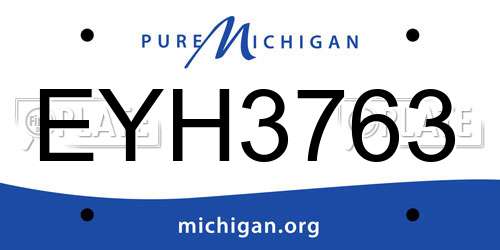 EYH3763 Michigan License Plate