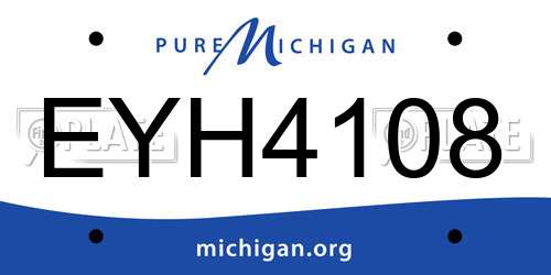 EYH4108 Michigan License Plate