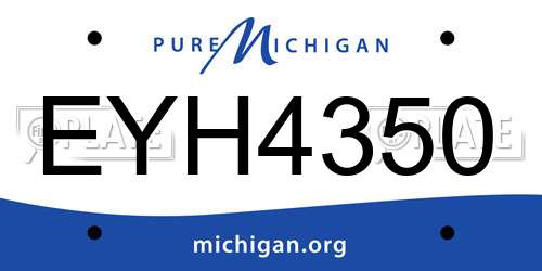 EYH4350 Michigan License Plate
