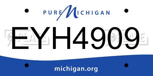 EYH4909 Michigan License Plate