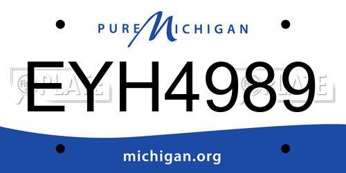 EYH4989 Michigan License Plate