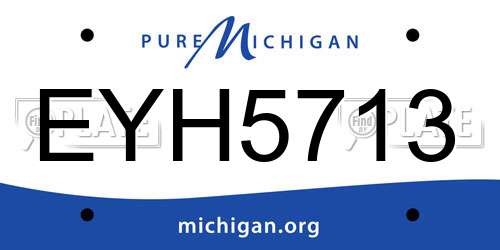 EYH5713 Michigan License Plate