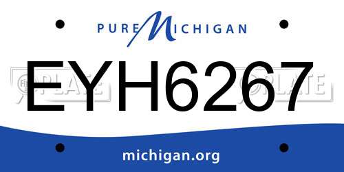 EYH6267 Michigan License Plate