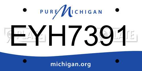 EYH7391 Michigan License Plate