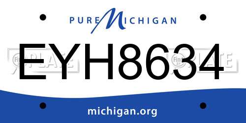 EYH8634 Michigan License Plate