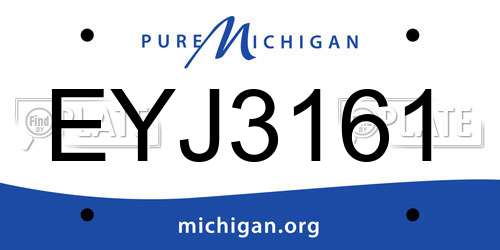 EYJ3161 Michigan License Plate