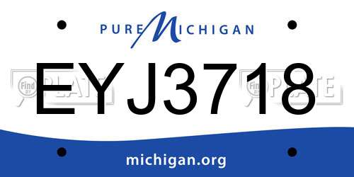 EYJ3718 Michigan License Plate