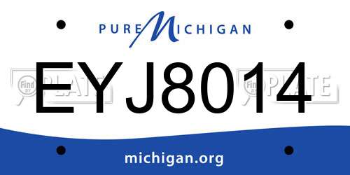 EYJ8014 Michigan License Plate