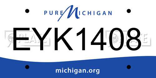 EYK1408 Michigan License Plate