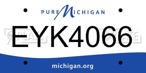 EYK4066 Michigan License Plate