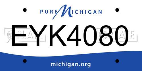 EYK4080 Michigan License Plate