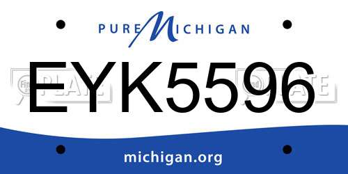 EYK5596 Michigan License Plate