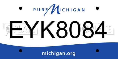 EYK8084 Michigan License Plate