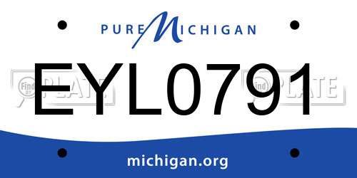 EYL0791 Michigan License Plate