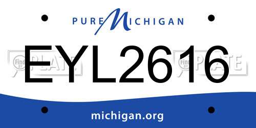EYL2616 Michigan License Plate
