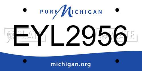 EYL2956 Michigan License Plate