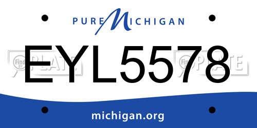 EYL5578 Michigan License Plate