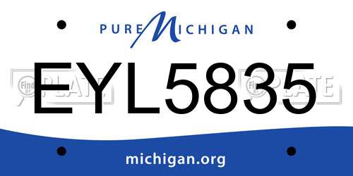 EYL5835 Michigan License Plate