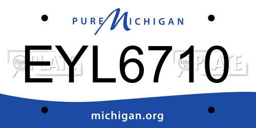 EYL6710 Michigan License Plate