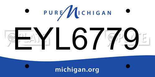EYL6779 Michigan License Plate