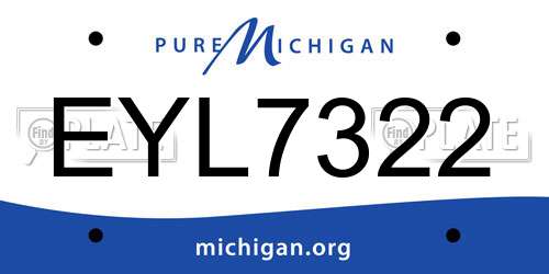 EYL7322 Michigan License Plate