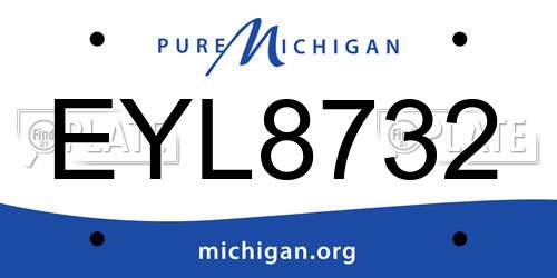 EYL8732 Michigan License Plate
