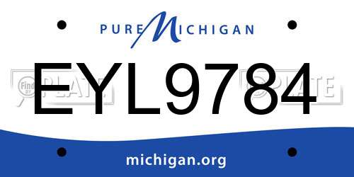 EYL9784 Michigan License Plate