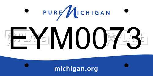 EYM0073 Michigan License Plate