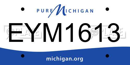 EYM1613 Michigan License Plate