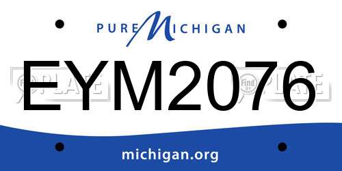 EYM2076 Michigan License Plate