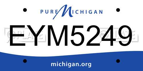 EYM5249 Michigan License Plate