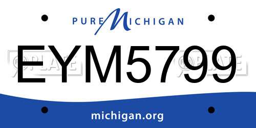 EYM5799 Michigan License Plate