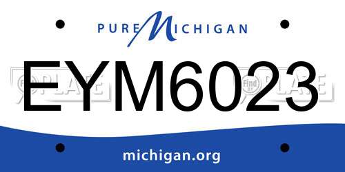 EYM6023 Michigan License Plate