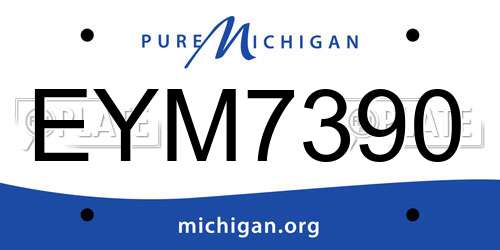EYM7390 Michigan License Plate