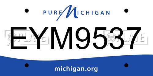 EYM9537 Michigan License Plate
