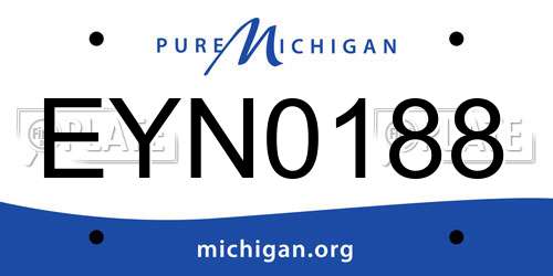 EYN0188 Michigan License Plate