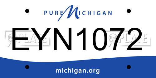 EYN1072 Michigan License Plate