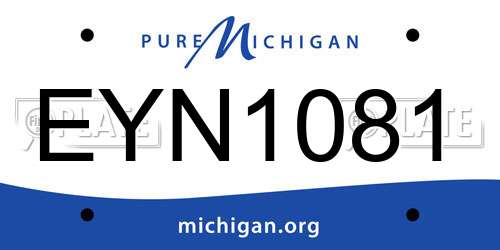 EYN1081 Michigan License Plate