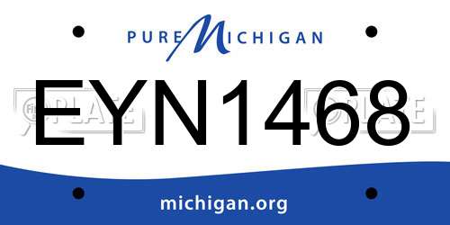 EYN1468 Michigan License Plate