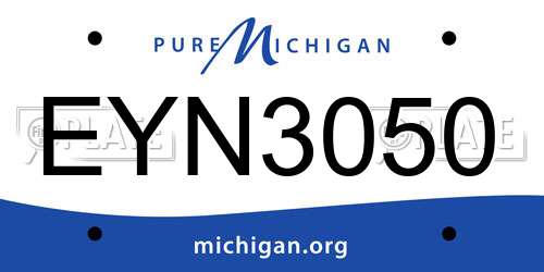 EYN3050 Michigan License Plate