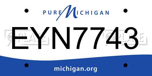 EYN7743 Michigan License Plate
