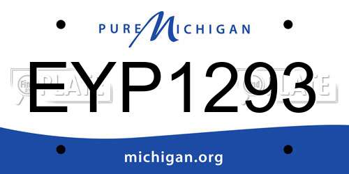 EYP1293 Michigan License Plate