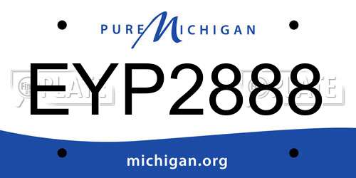 EYP2888 Michigan License Plate