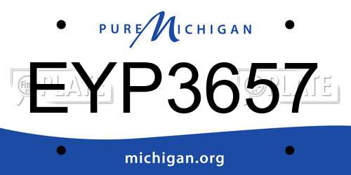 EYP3657 Michigan License Plate