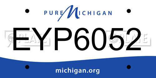 EYP6052 Michigan License Plate