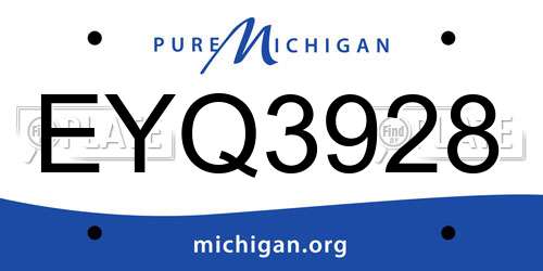 EYQ3928 Michigan License Plate