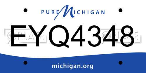 EYQ4348 Michigan License Plate